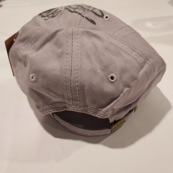 GRAY Western Fleur De Lis bling rhinestone Distressed ball cap baseball … - Picture 3 of 7